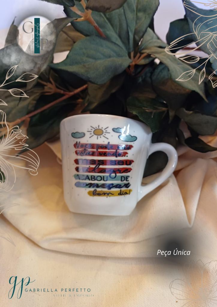 Caneca Porcelana com Frases –  200 ml | Você pode não estar vendo…. Mas seu milagra acabou de começar Bom Dia!