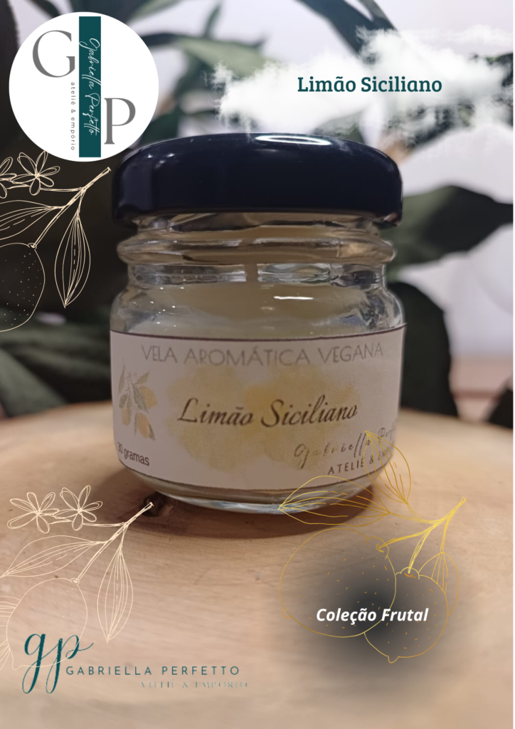 Mini Vela Aromática Vegana | Potinho de vidro tampa preta – 30 gramas