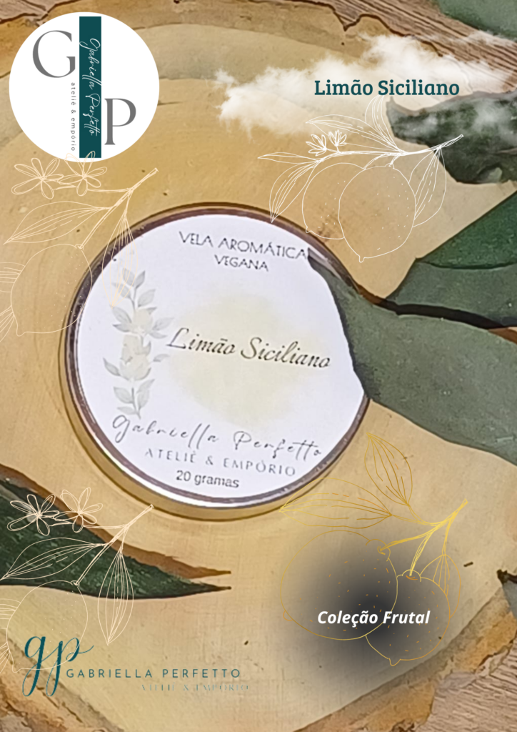 Mini Vela Aromática Vegana | Latinha Limão Siciliano – 20 gramas
