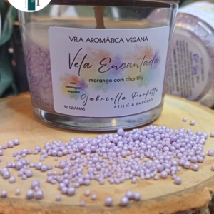 Vela Aromática Vegana com mensagem | ENCANTADA - 90 Gramas