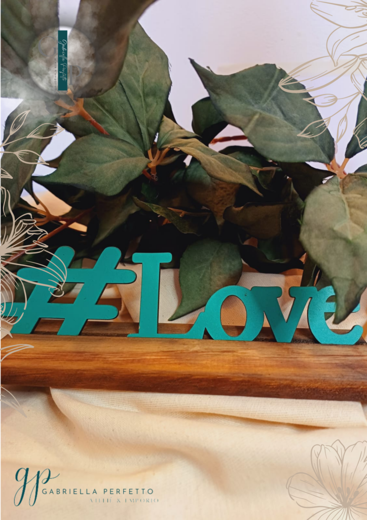 Enfeite De Mesa Decorativa Palavra |  # Love