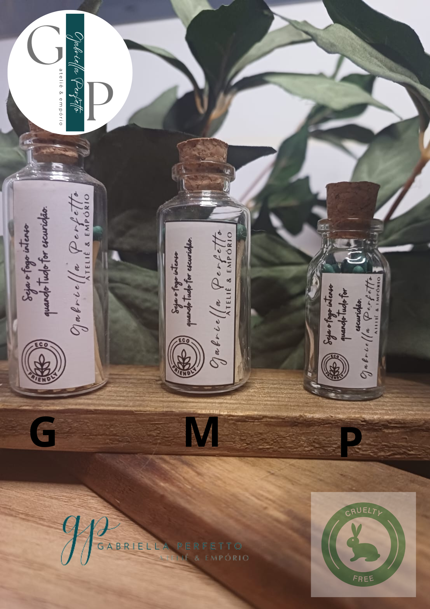 Potinho de Vidro com Fósforo Ecológico | Longo G