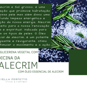 Sabonete Glicerinado | Medicina do Alecrim com óle essencial e sal grosso - 90 gr
